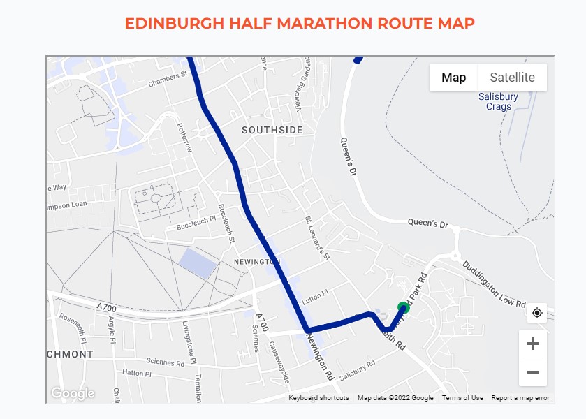 Edinburgh Marathon route map